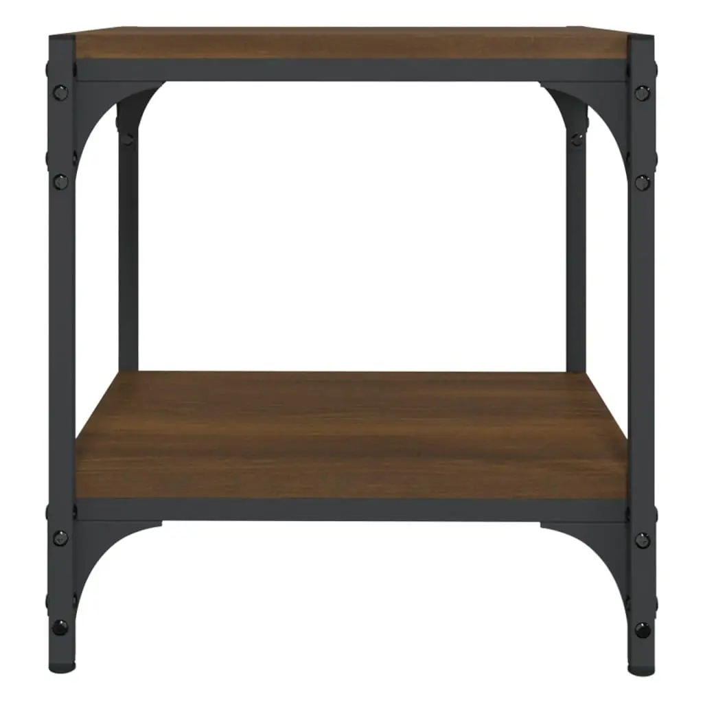 TV Cabinet Brown Oak 40x33x41cm Industrial Engineered Wood Steel Frame Storage