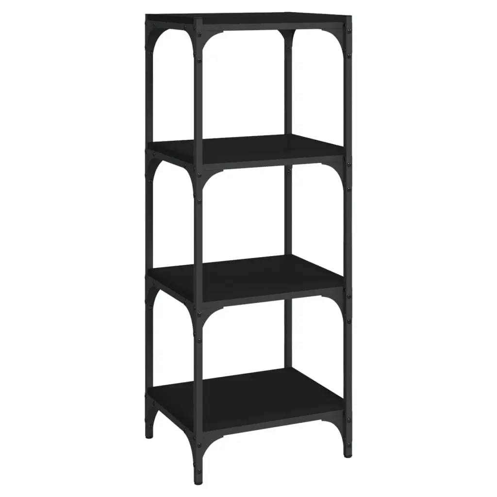 Book Cabinet Black 40x33x100 cm Storage Shelving Unit 4 Shelf Industrial Style