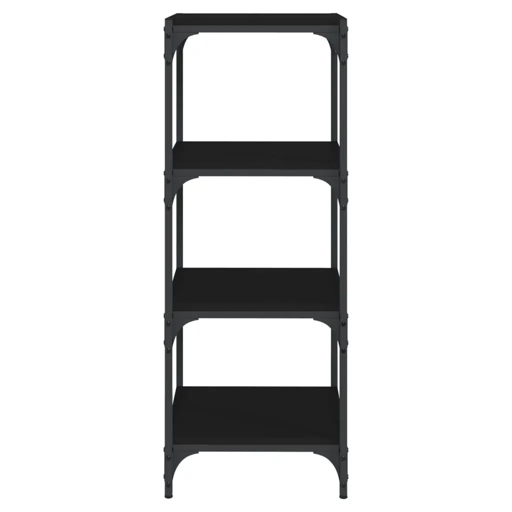 Book Cabinet Black 40x33x100 cm Storage Shelving Unit 4 Shelf Industrial Style