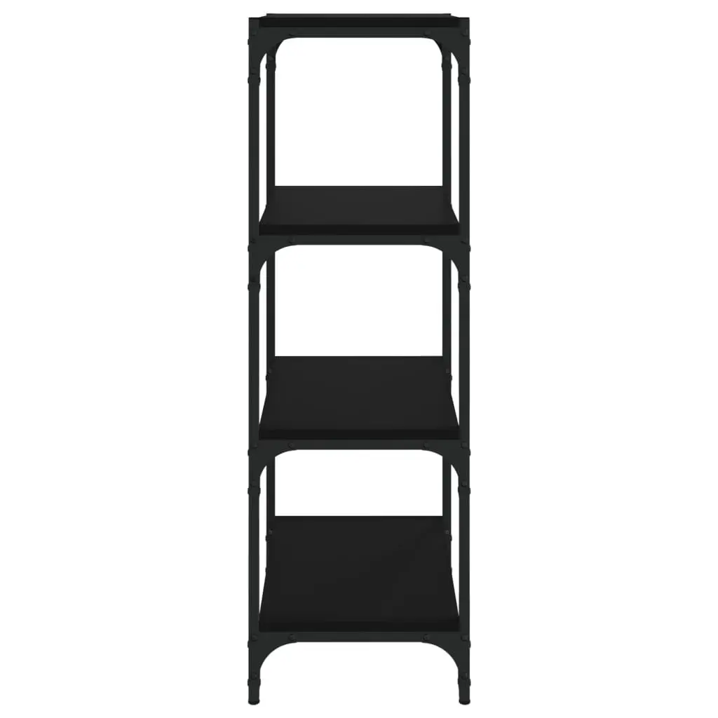 Book Cabinet Black 40x33x100 cm Storage Shelving Unit 4 Shelf Industrial Style