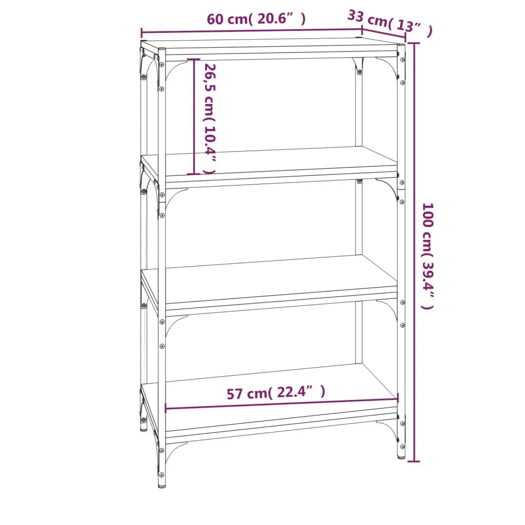 4-Shelf Book Cabinet with Durable Build