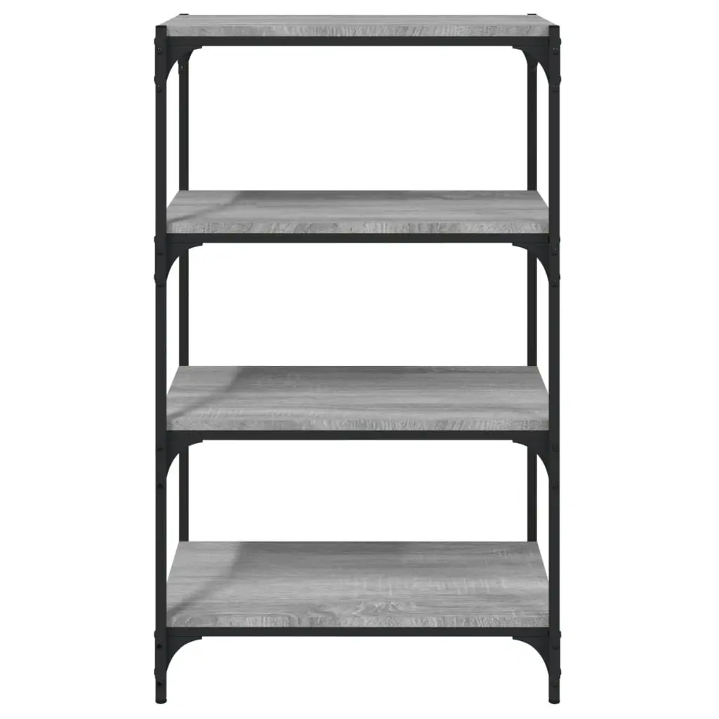 Book Cabinet Grey Sonoma 60x33x100cm Storage Shelf 4 Shelves Industrial Style