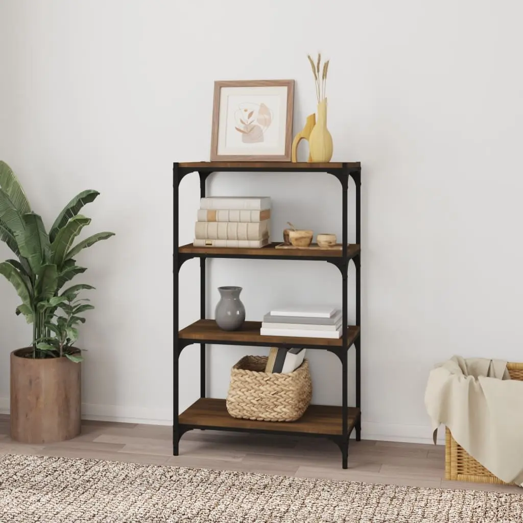 Brown Oak Book Cabinet