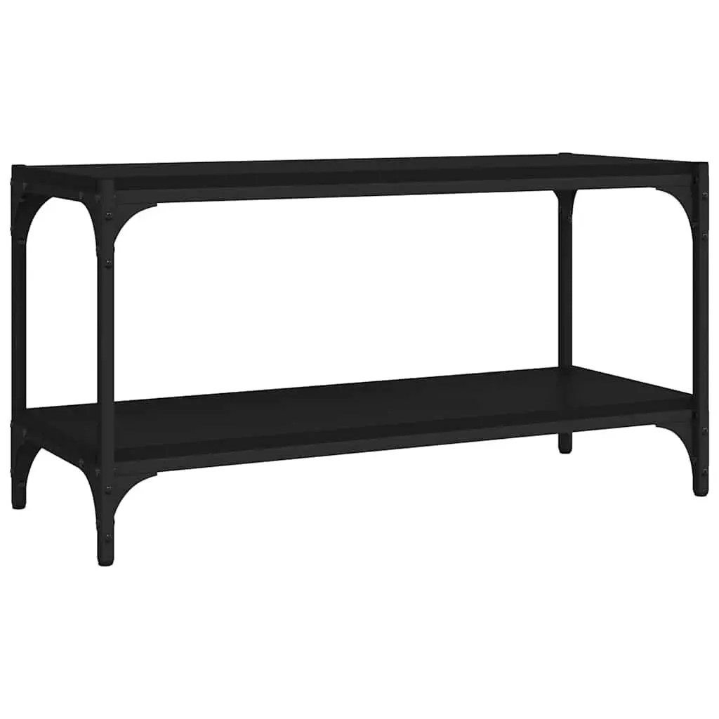 TV Cabinet Black 80x33x41 cm Industrial Style Living Room Media Storage Unit