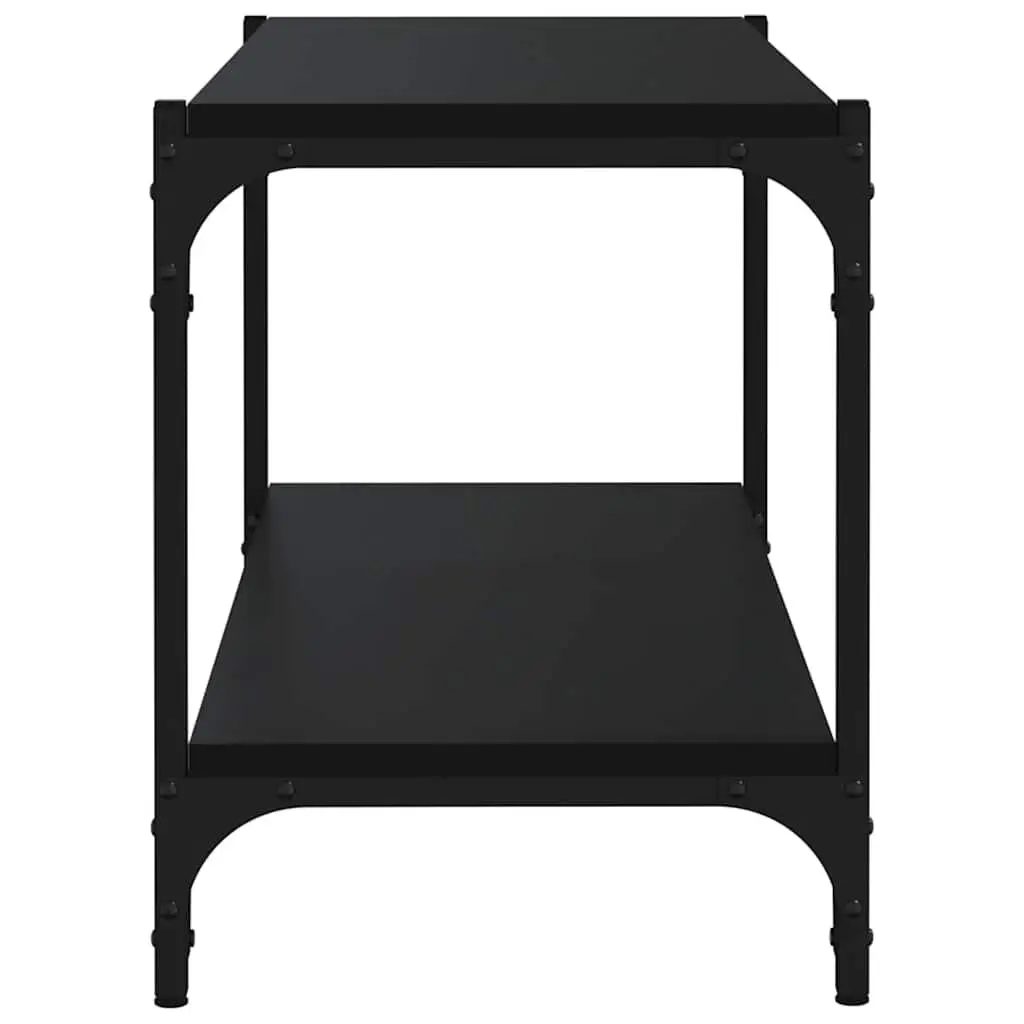 TV Cabinet Black 80x33x41 cm Industrial Style Living Room Media Storage Unit