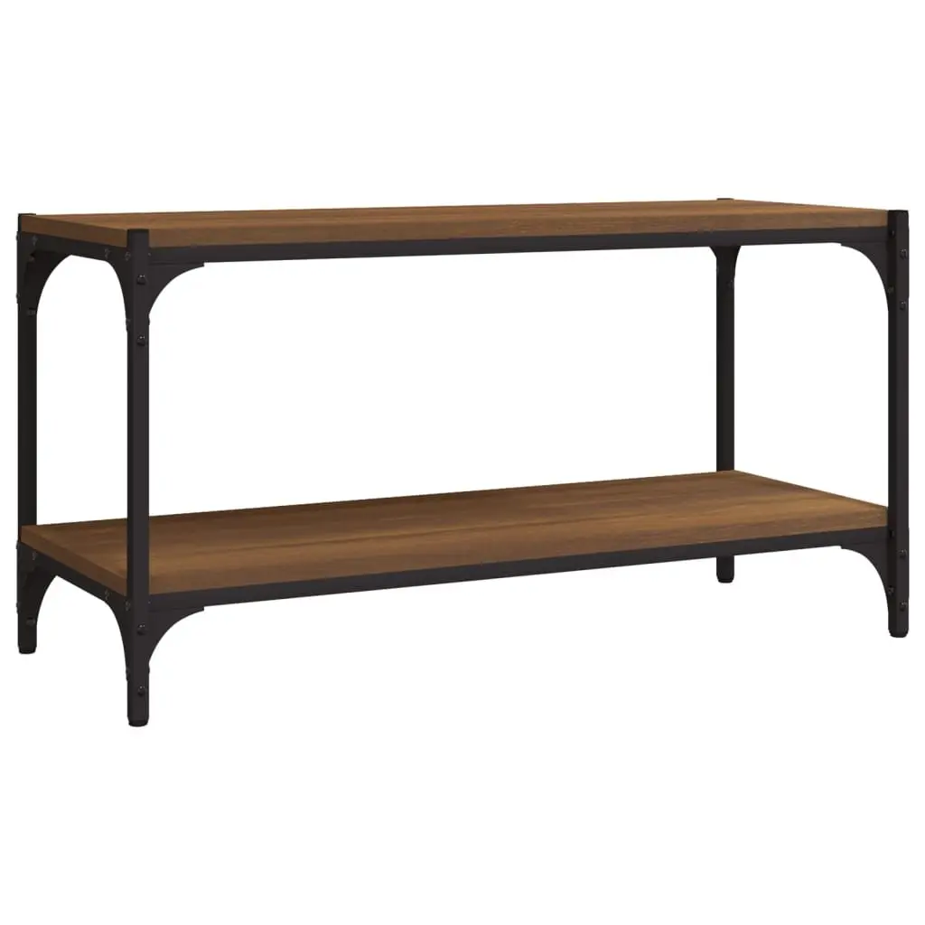 TV Cabinet Living Room Storage Unit 80x33x41cm Brown Oak with 2 Shelves