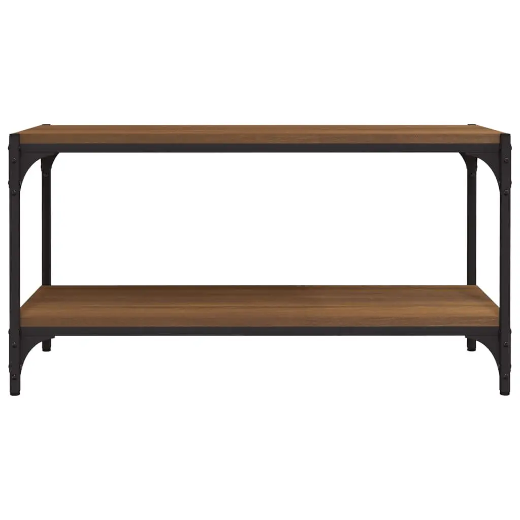 TV Cabinet Living Room Storage Unit 80x33x41cm Brown Oak with 2 Shelves