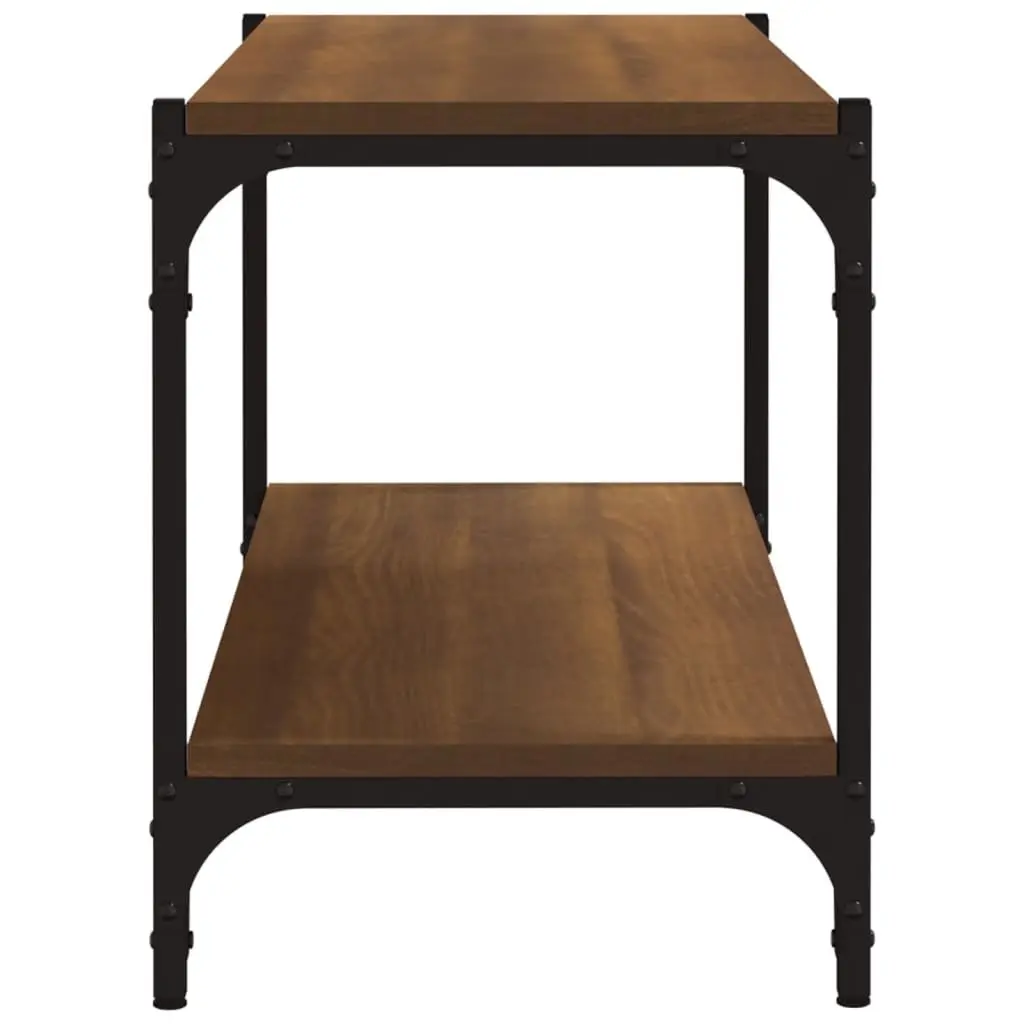 TV Cabinet Living Room Storage Unit 80x33x41cm Brown Oak with 2 Shelves