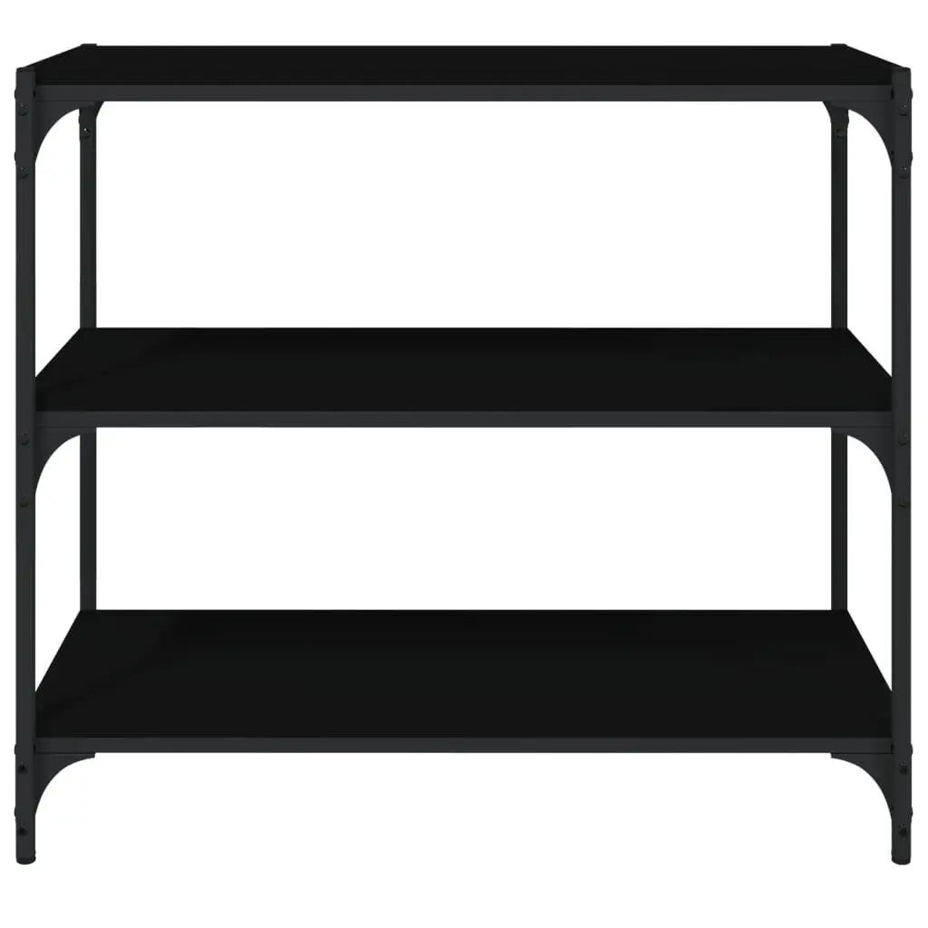 Book Cabinet Storage 80x33x70.5 cm Black Engineered Wood Steel Shelves