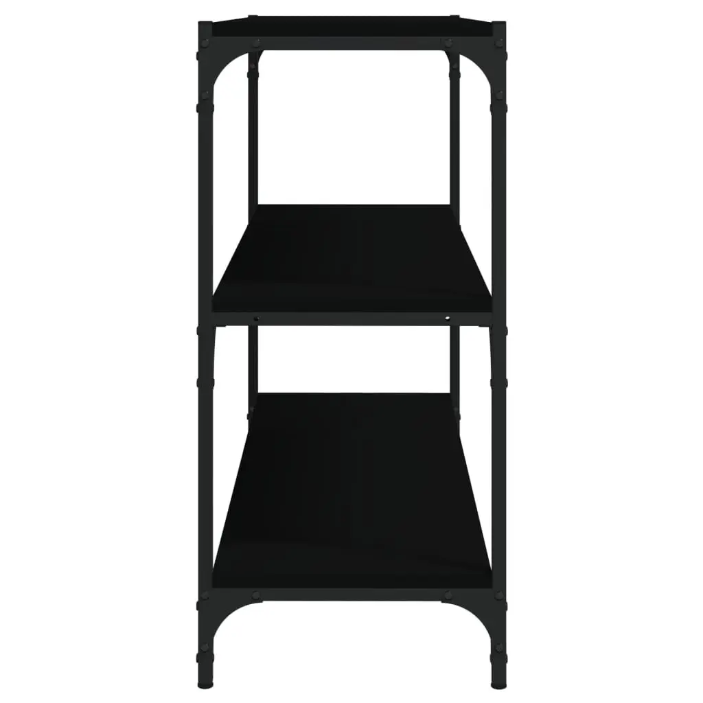 Book Cabinet Storage 80x33x70.5 cm Black Engineered Wood Steel Shelves