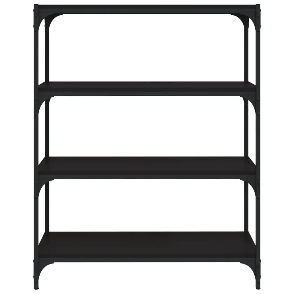 Book Cabinet Black 80x33x100cm 4 Shelf Storage Organiser