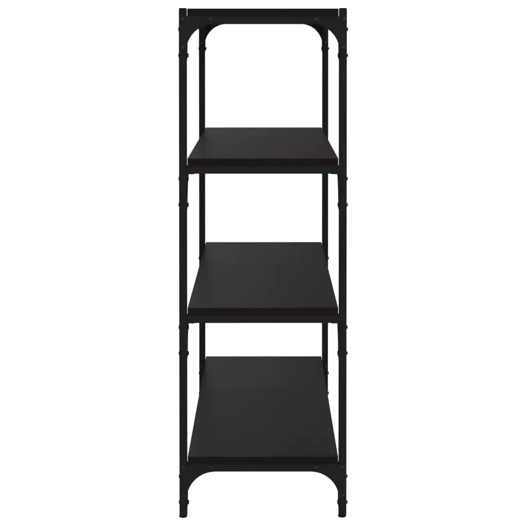 Book Cabinet Black 80x33x100cm 4 Shelf Storage Organiser
