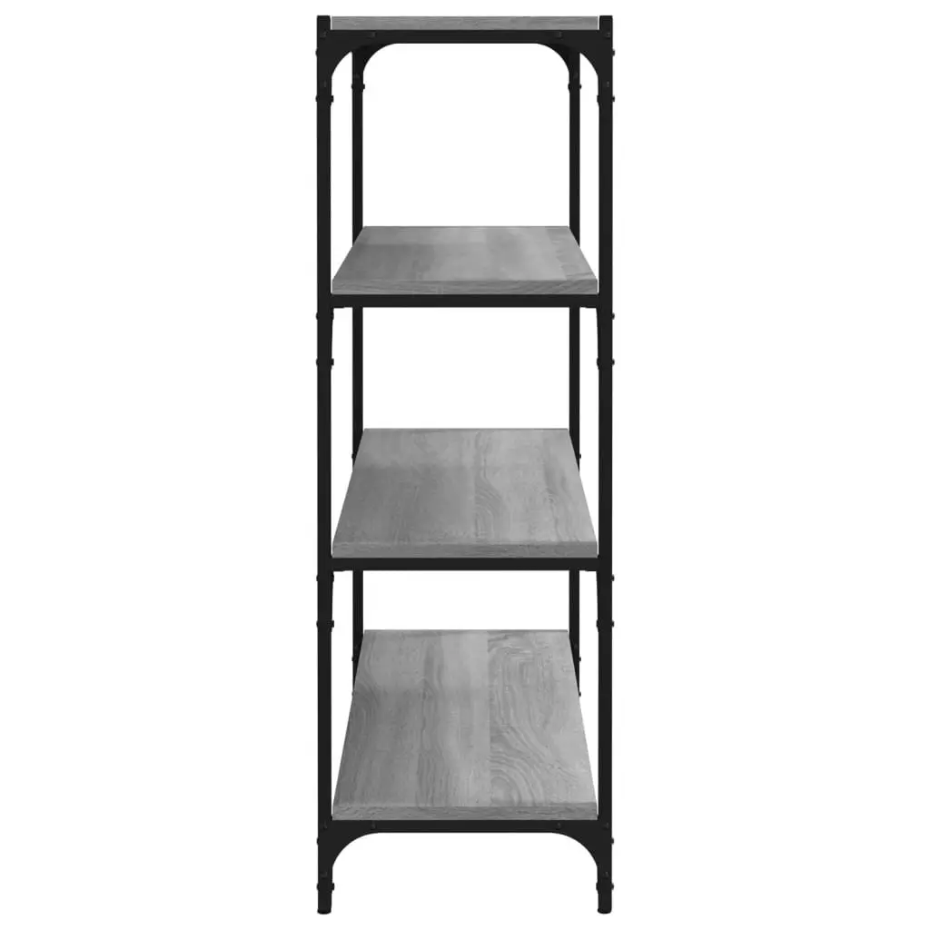 Book Cabinet Storage Shelving Unit 4 Shelf Grey Sonoma Engineered Wood Steel
