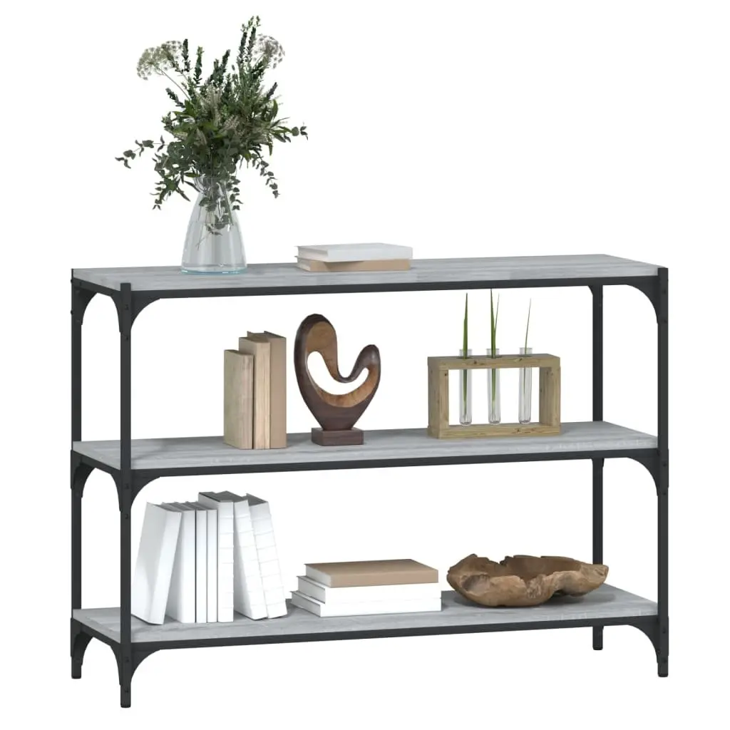 Book Cabinet Grey Sonoma 100x33x70.5cm Storage Shelving Unit Industrial Style 3