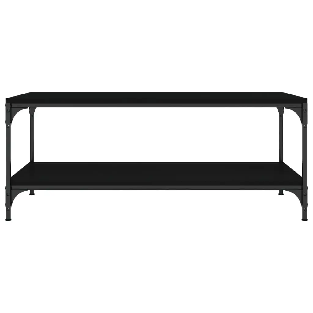 Industrial Style Coffee Table Black Engineered Wood Living Room Storage 100x50x40cm
