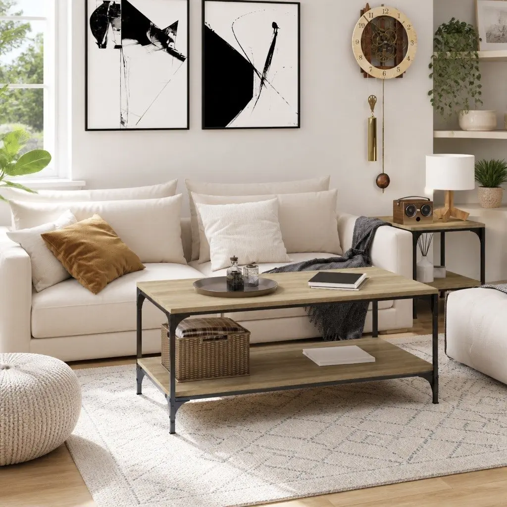 Coffee Table Living Room Storage 100x50x40 cm Brown
