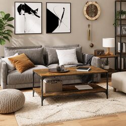 Reliable Brown Coffee Table with Ample Storage Space