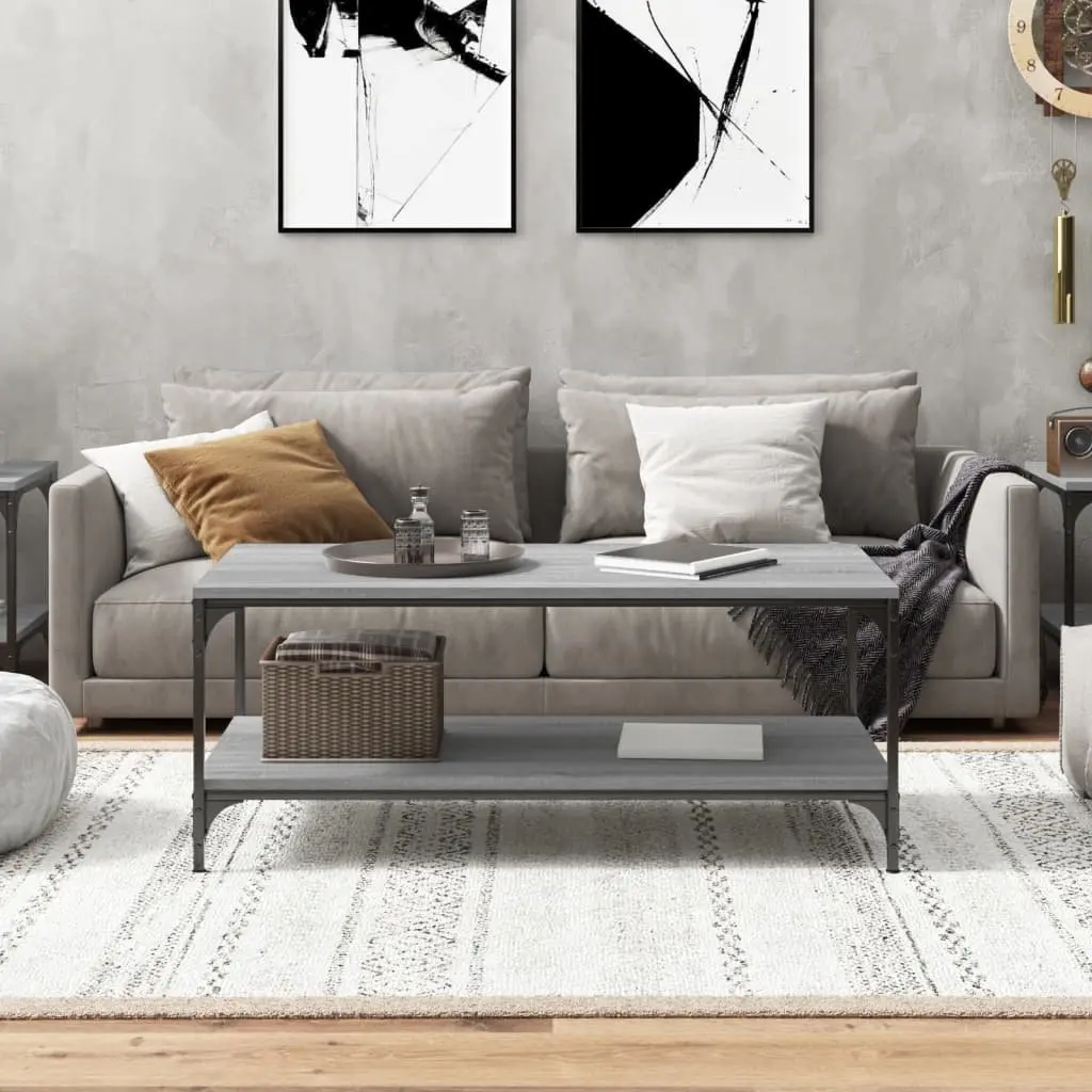 Coffee Table Grey Sonoma 100x50x40 cm Living Room Storage Accent Side Table