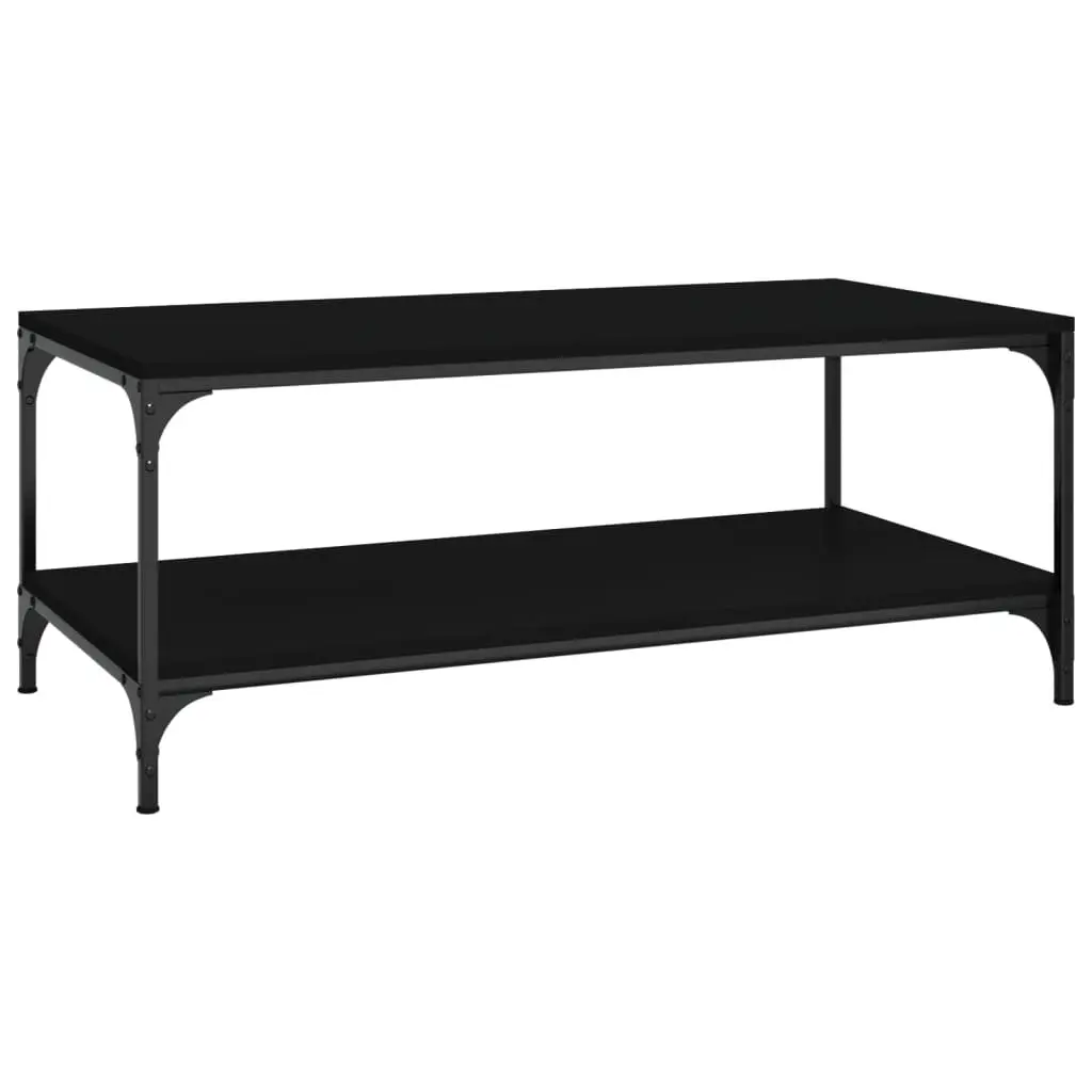 Black Coffee Table 80x50x40 cm with Storage