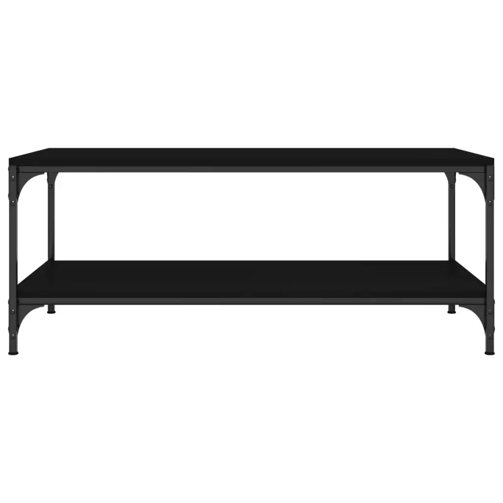 Black Coffee Table 80x50x40 cm with Storage