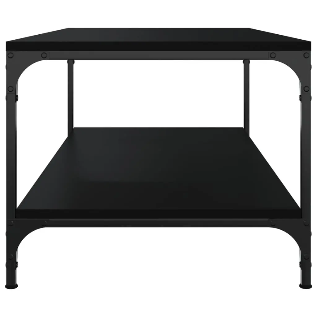 Black Coffee Table 80x50x40 cm with Storage