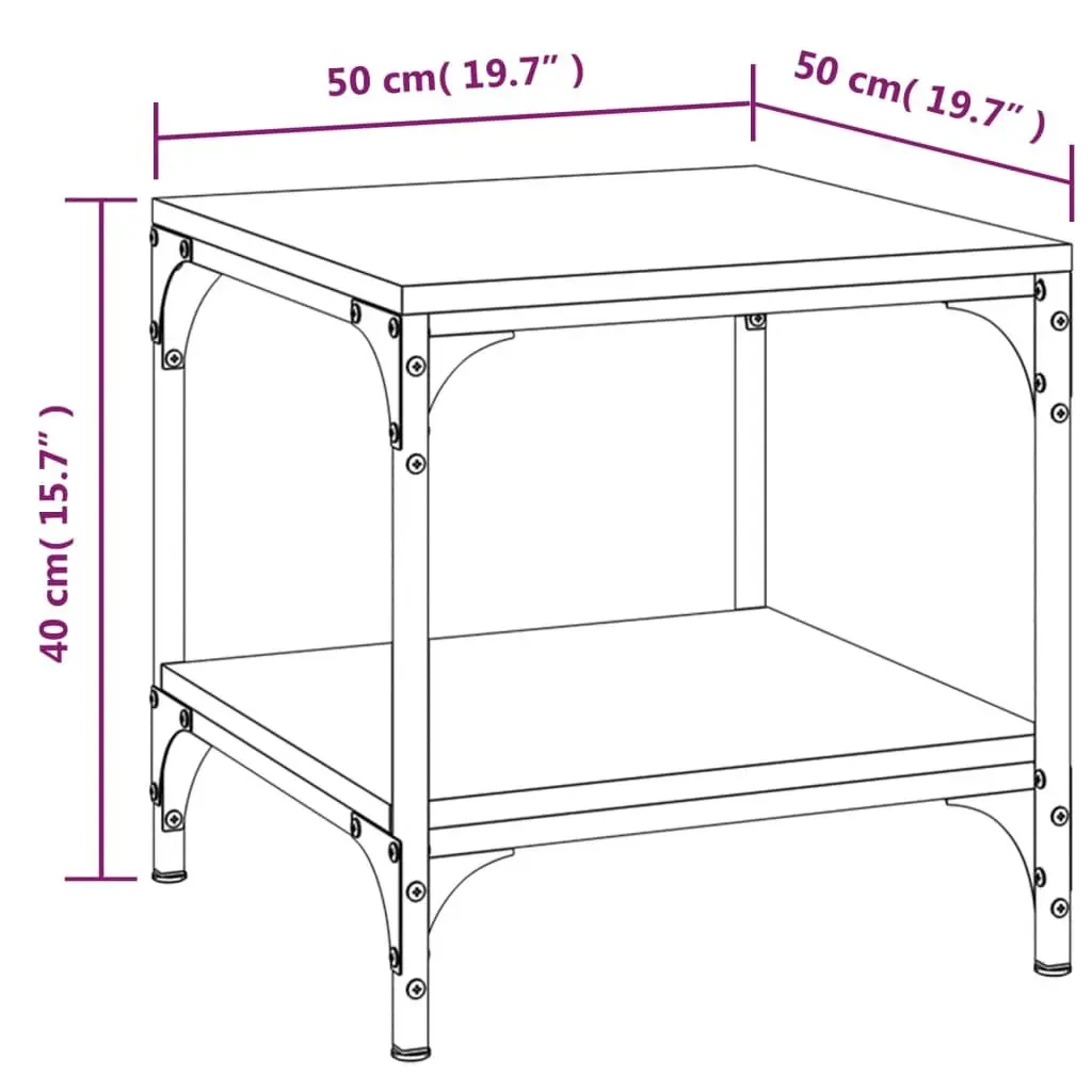 Coffee Table Grey Sonoma 50x50x40 cm Living Room Accent Storage Furniture