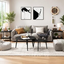 Practical Black Accent Tables – 2 pcs for Your Space