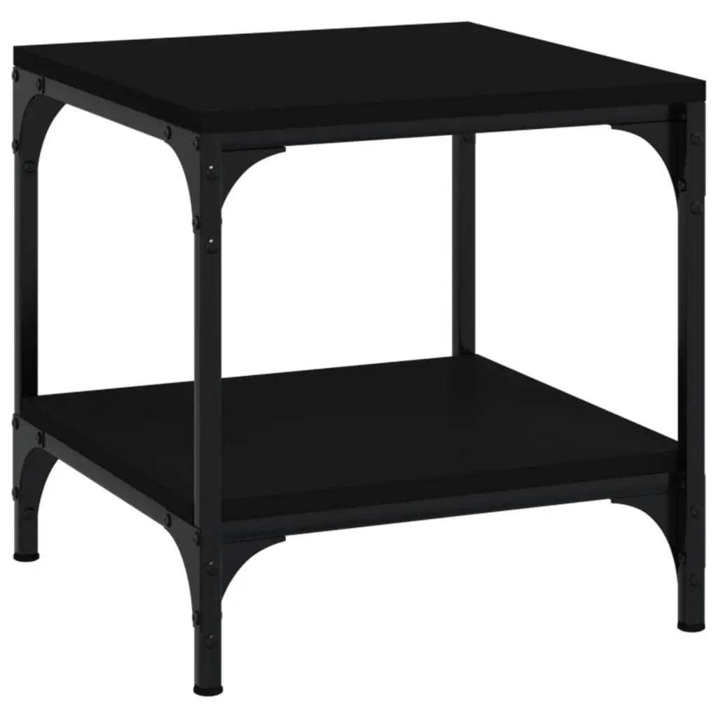 Side Tables Storage 40x40x40 cm Black Engineered Wood