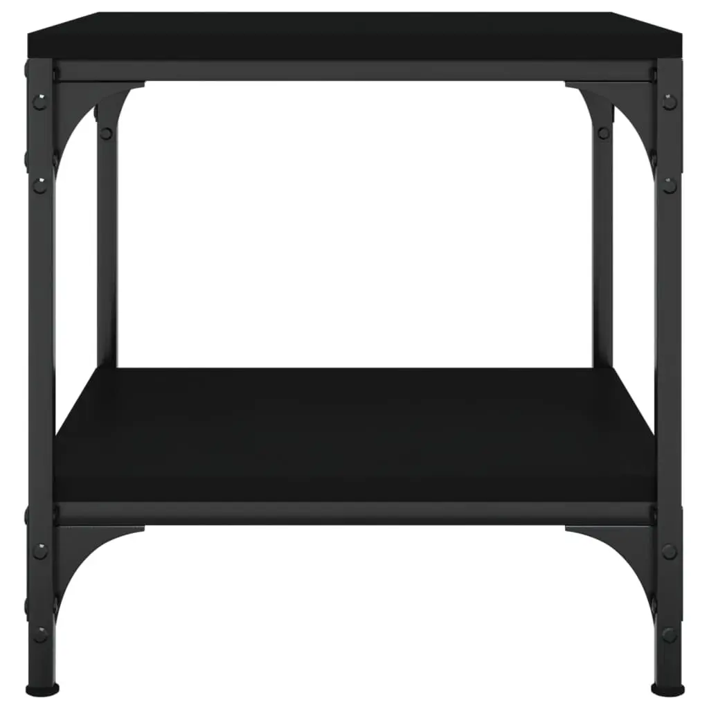 Side Tables Storage 40x40x40 cm Black Engineered Wood