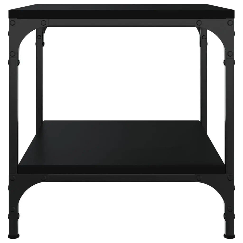 Side Tables Storage 40x40x40 cm Black Engineered Wood