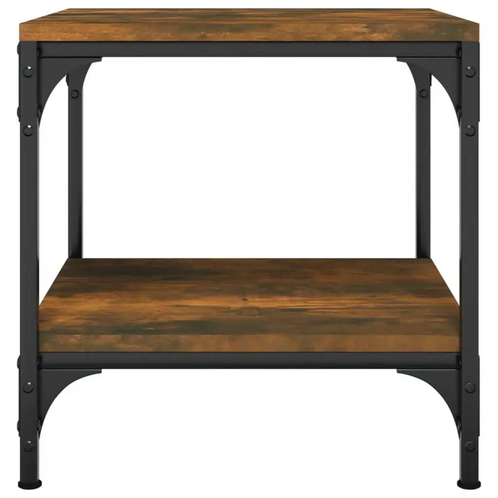 Side Tables Storage 40cm Brown Engineered Wood Steel Frame 2 Piece