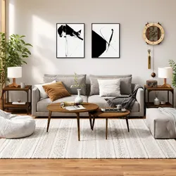 Brown Oak Side Tables 2 pcs - Elegant Storage Solution