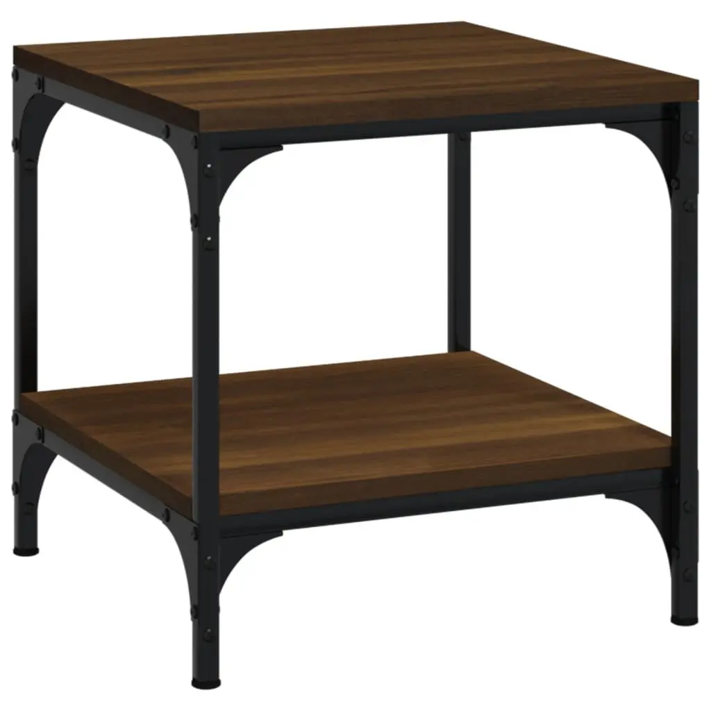 Side Tables Storage 40x40x40 cm Brown Oak 2 pcs Industrial Living Room
