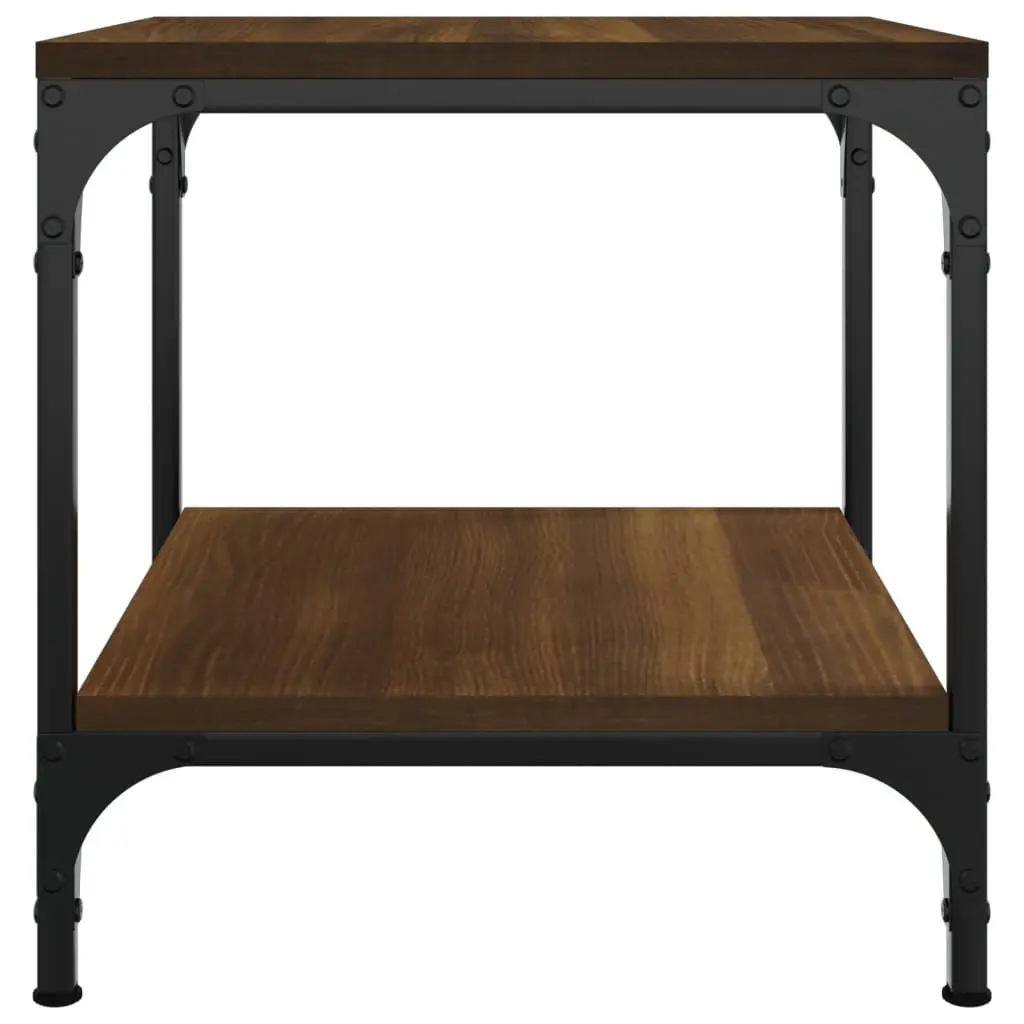 Side Tables Storage 40x40x40 cm Brown Oak 2 pcs Industrial Living Room