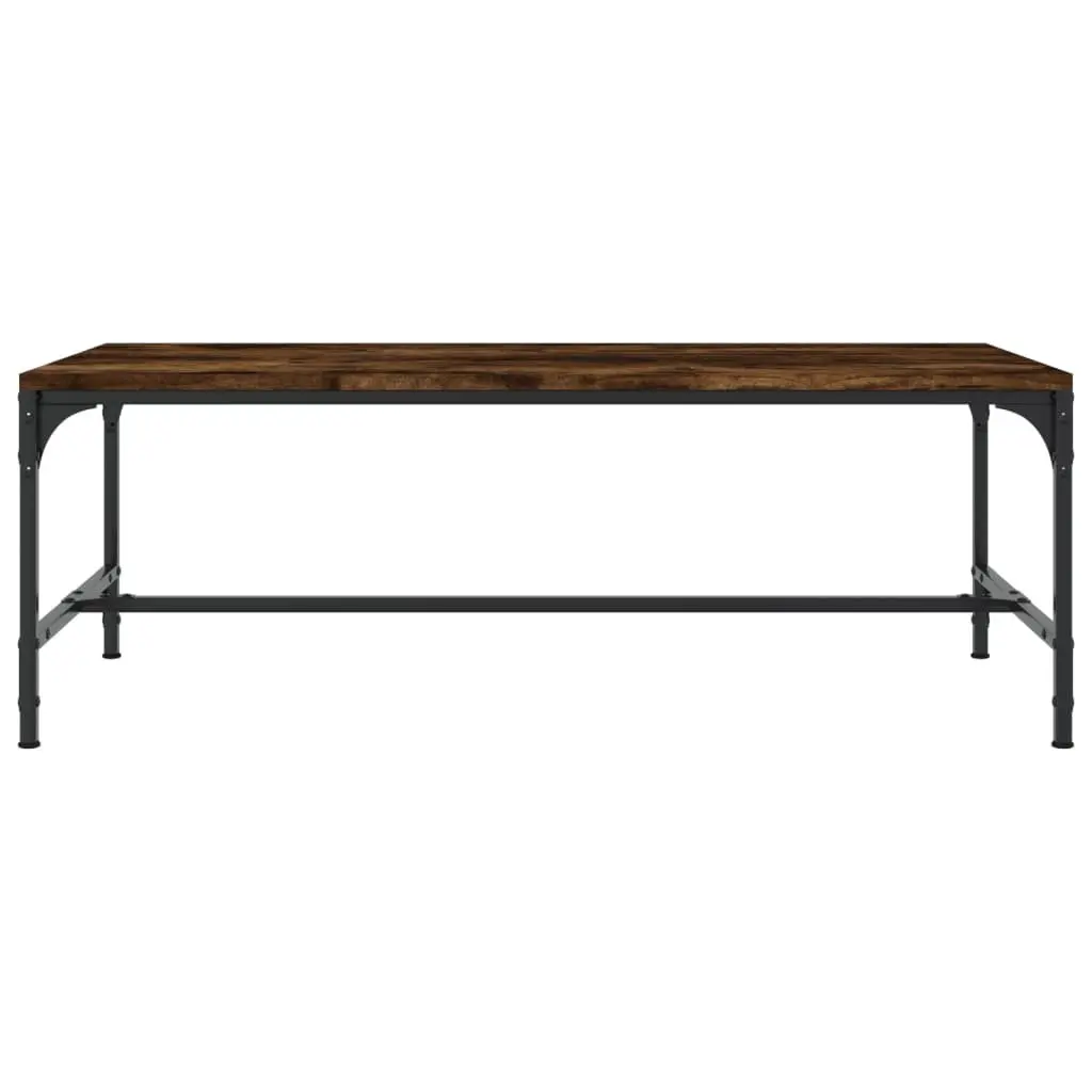 Industrial Coffee Table Brown Engineered Wood Steel Frame Living Room 100x50x35cm