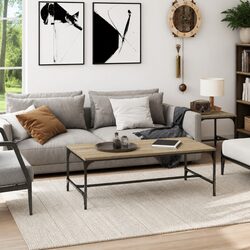 Warm Brown Coffee Table with Adjustable Features