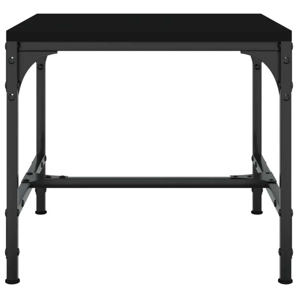 Black Coffee Table 50x50x35 cm Industrial Style Living Room Accent Furniture