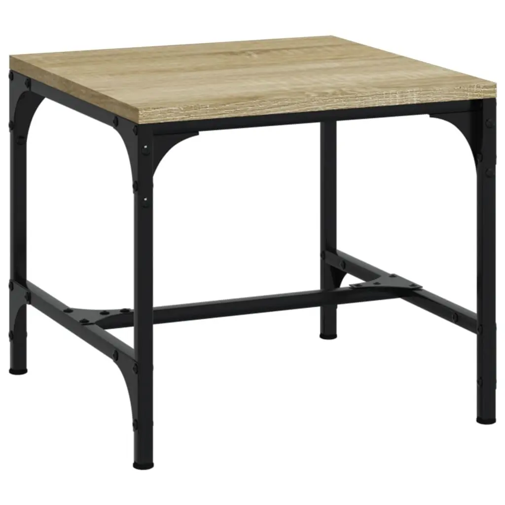 Coffee Table Living Room Storage 50 x 50 x 35 cm Brown Engineered Wood Steel Frame Adjustable Legs
