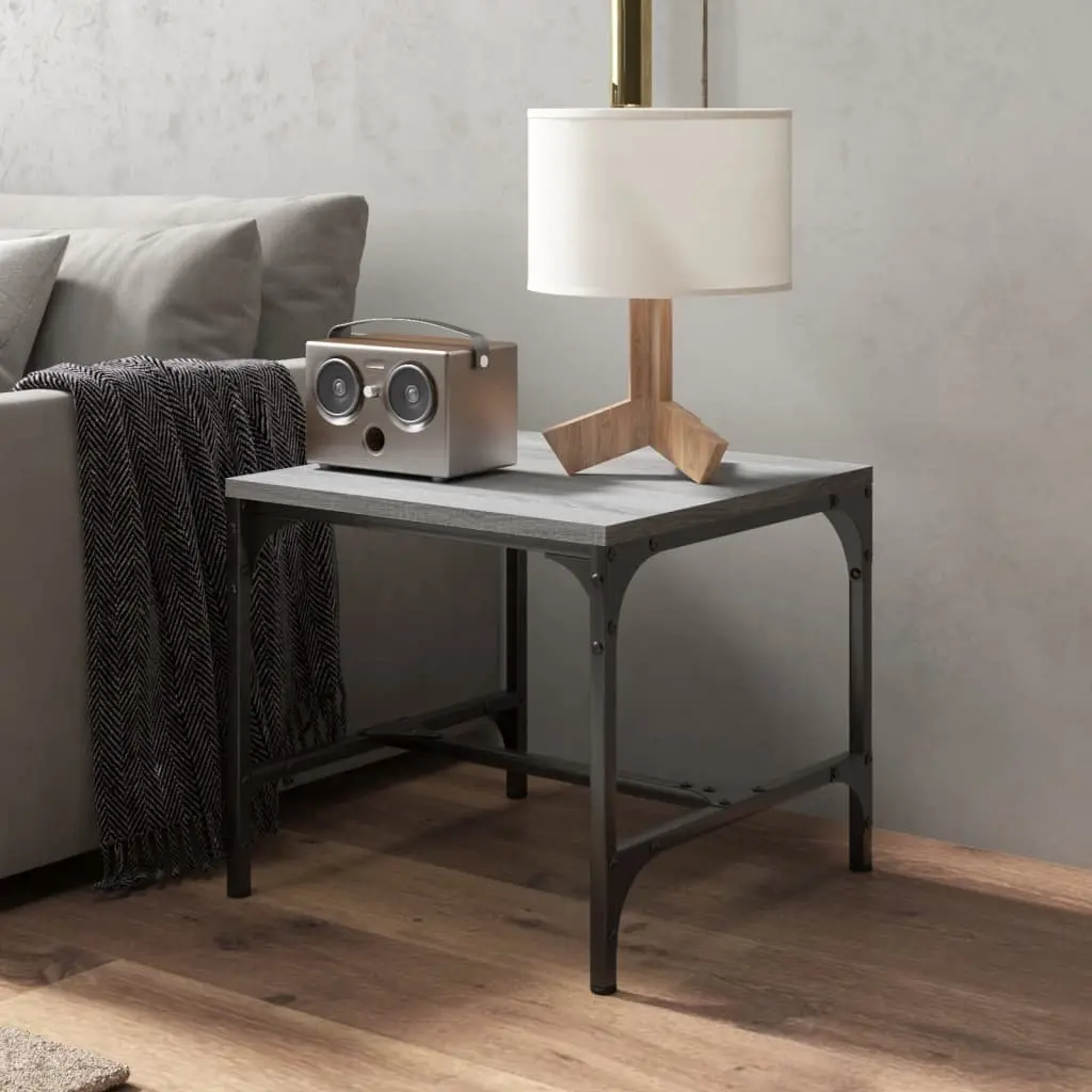 Coffee Table Industrial Style Grey 50x50x35 cm