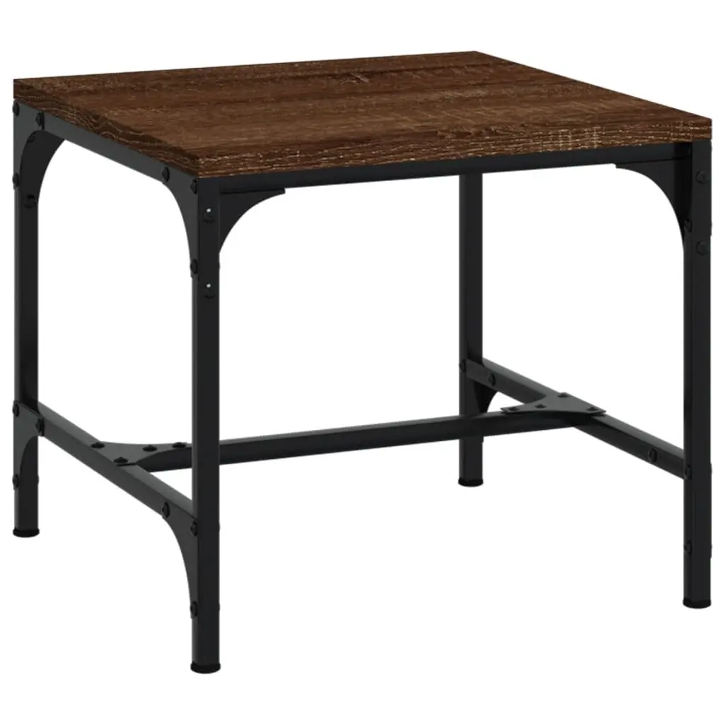 Coffee Table Living Room Accent Furniture 50x50x35 cm Brown Oak Industrial Style