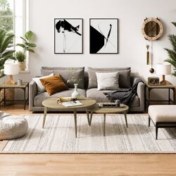 Value-Driven Brown Side Tables, 2 pcs with Adjustable Legs