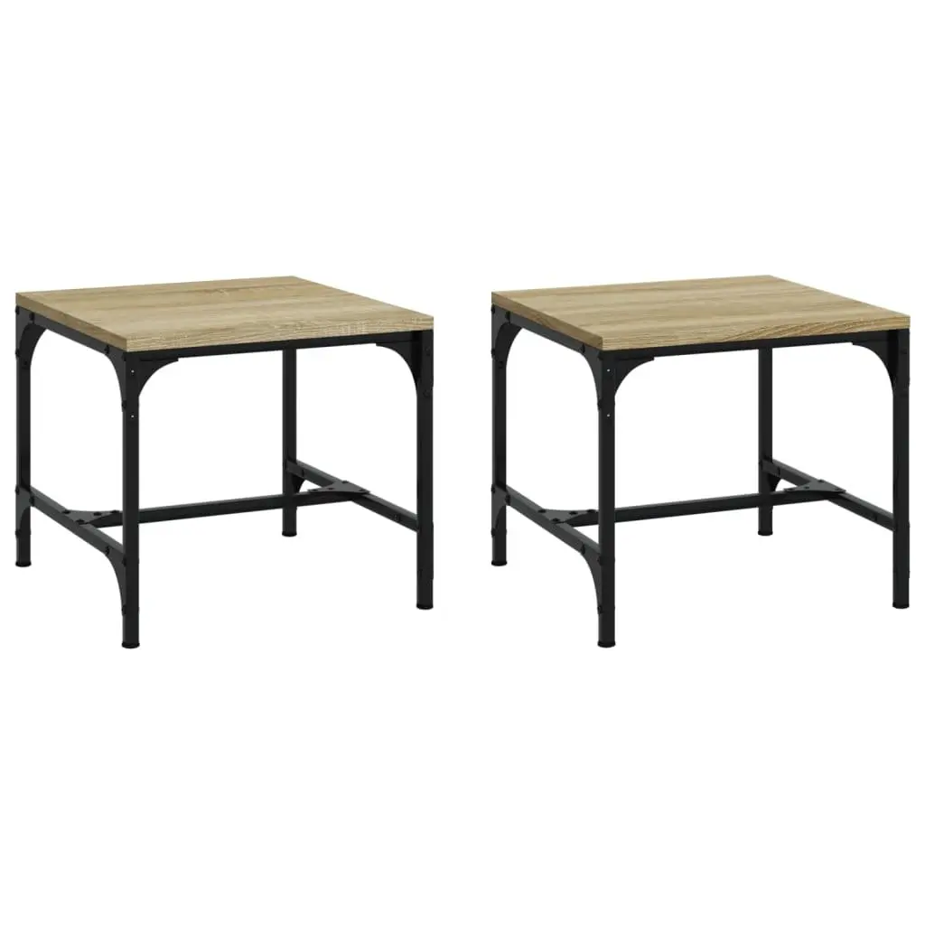 Side Tables Industrial Accent Furniture Brown 40x40x35 cm 2 pcs