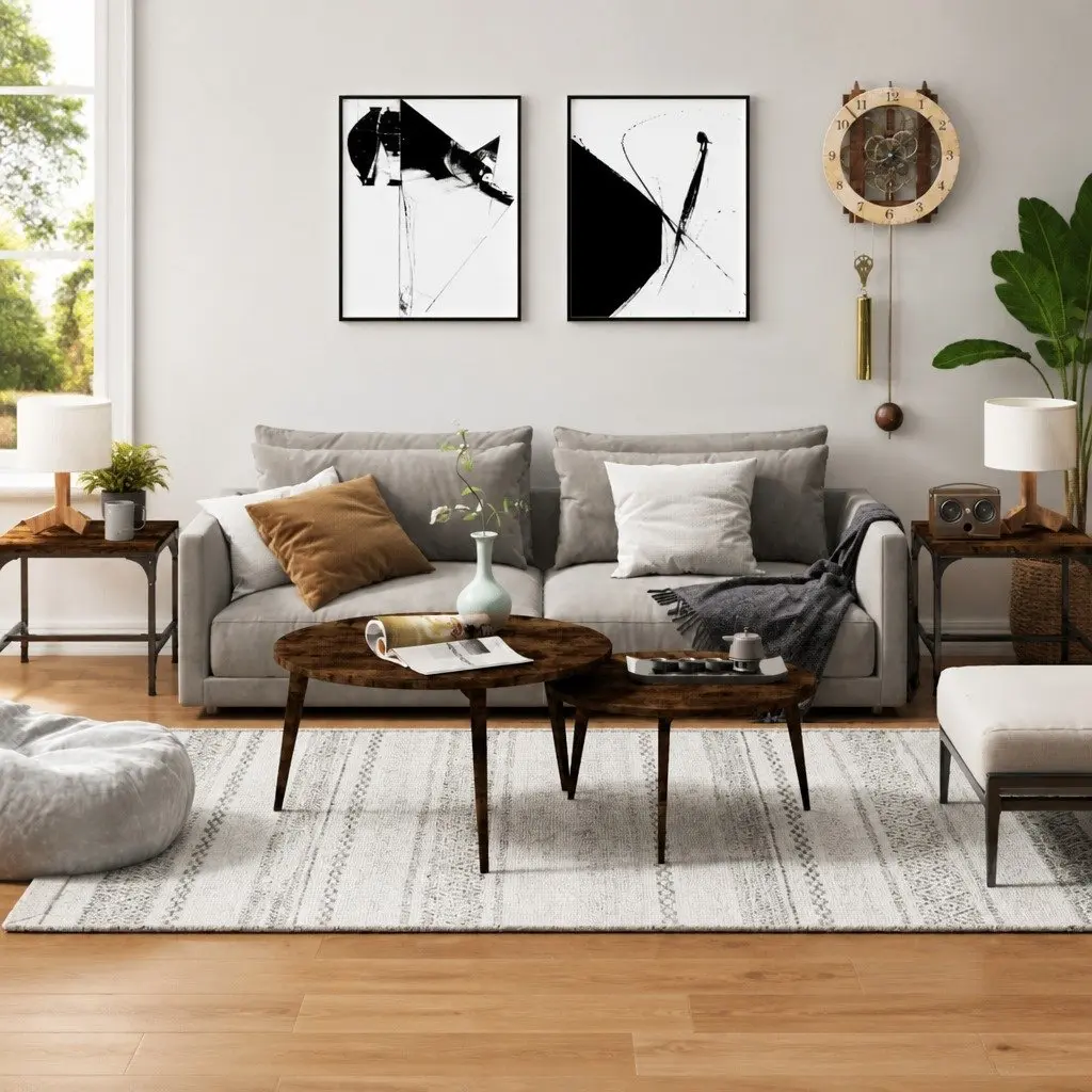 Side Tables Accent Furniture 40 x 40 x 35 cm Brown Engineered Wood 2 pcs