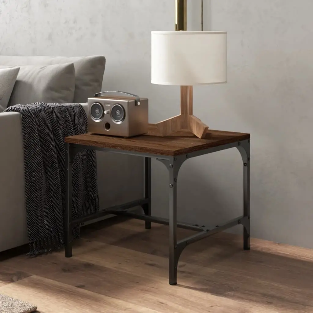Side Tables 2 pcs Brown 40x40x35 cm Engineered Wood Industrial Coffee Table
