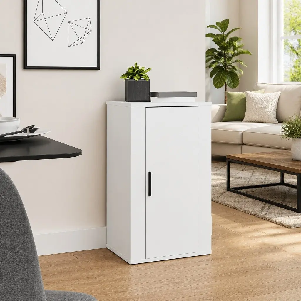 Sideboard Cabinet White Storage Cupboard Engineered Wood 40x33x70cm
