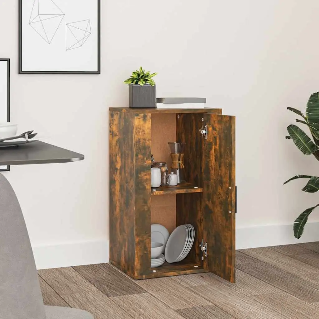Sideboard Storage Cabinet Brown Engineered Wood Buffet with Door Compartments 40W x 33D x 70H cm