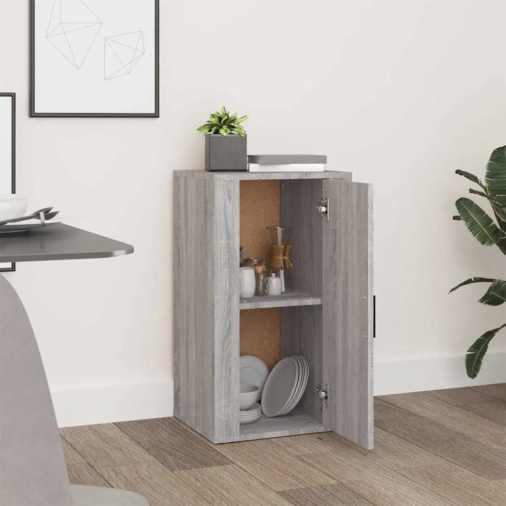 Grey Sideboard Storage Cabinet Living Room Furniture Engineered Wood 40x33x70cm