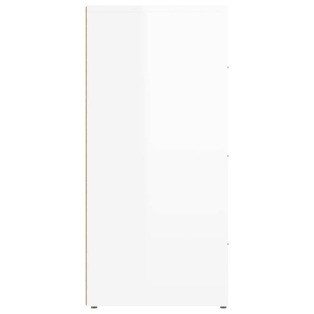 Sideboard Cabinet Storage 40x33x70cm White High Gloss Engineered Wood 3 Drawers