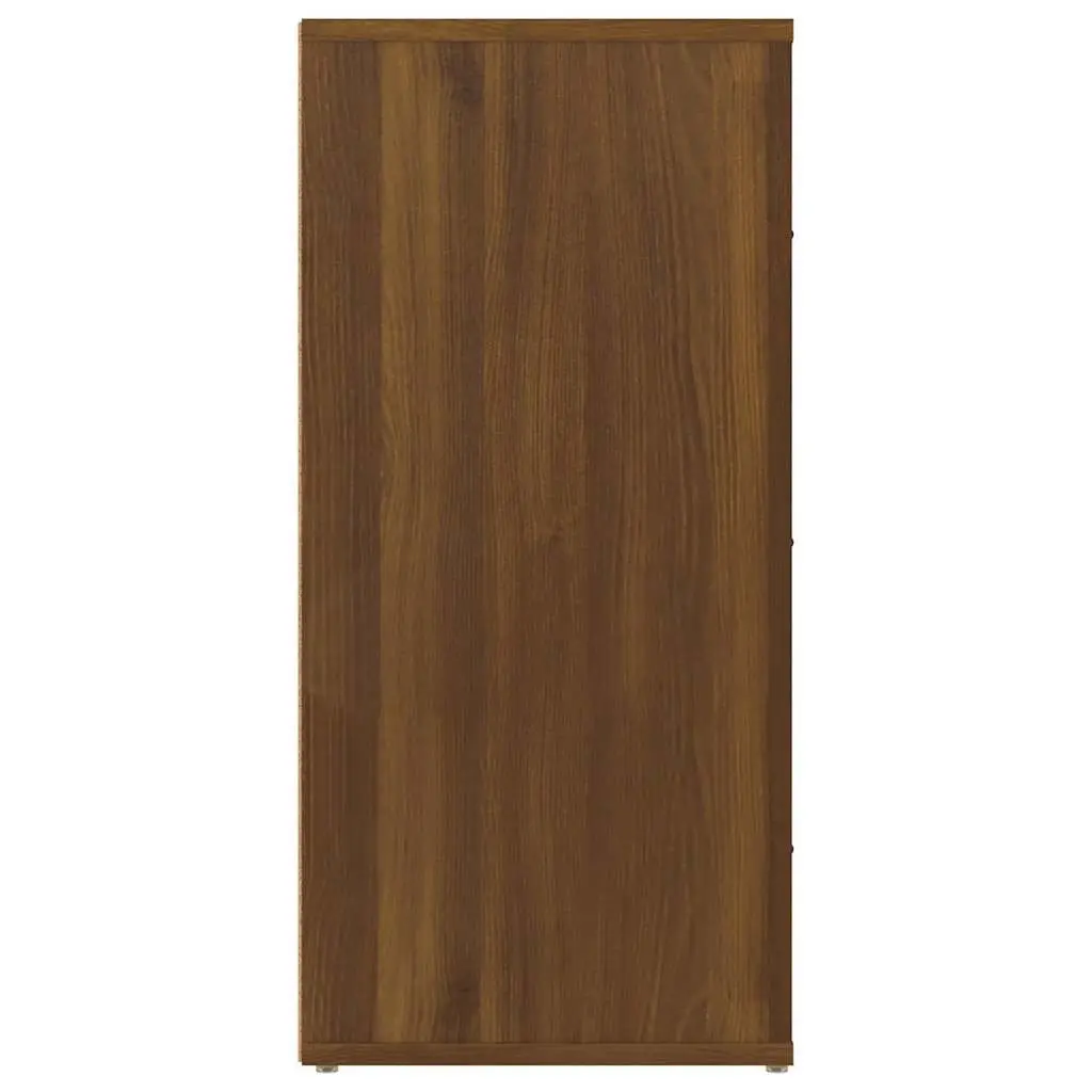 Brown Oak Sideboard with 3 Storage Drawers