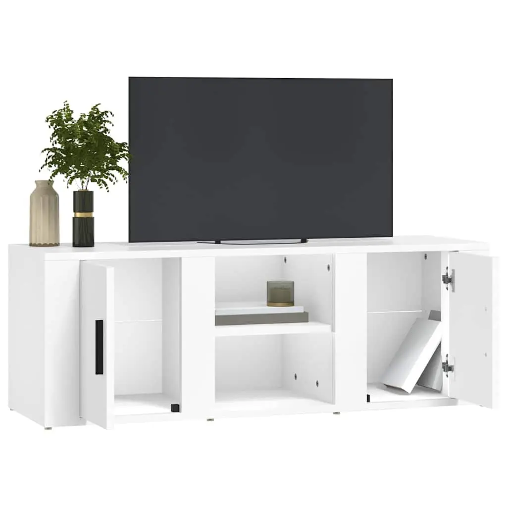 TV Cabinet Storage Media Unit 100x31.5x35 cm White